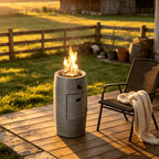 Propane Fire Column 40000 BTU, Outdoor Gas Fire Pit with Cover