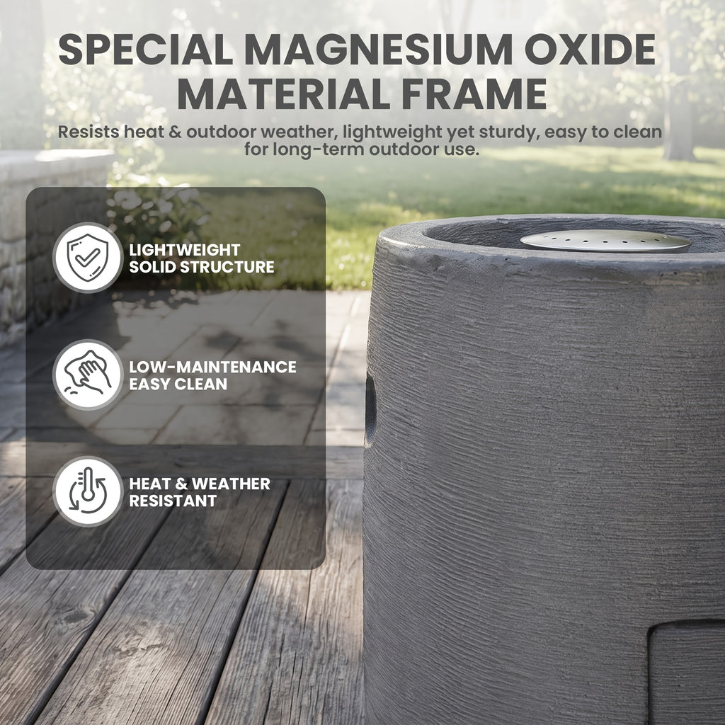 Propane Fire Column 40000 BTU, Outdoor Gas Fire Pit with Cover
