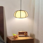 Pumpkin Fabric Pendant Light, Woven Drum Chandelier