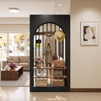 71in Arched Room Divider, Freestanding Wood Partition