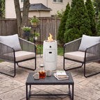 Propane Fire Column 40000 BTU, Outdoor Gas Fire Pit with Cover