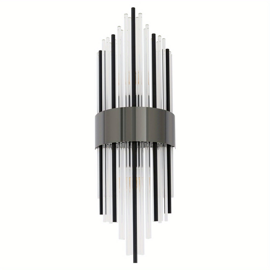 2-Light Black Wall Sconce, Modern Shell Shade Lamp