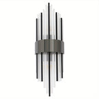 2-Light Black Wall Sconce, Modern Shell Shade Lamp