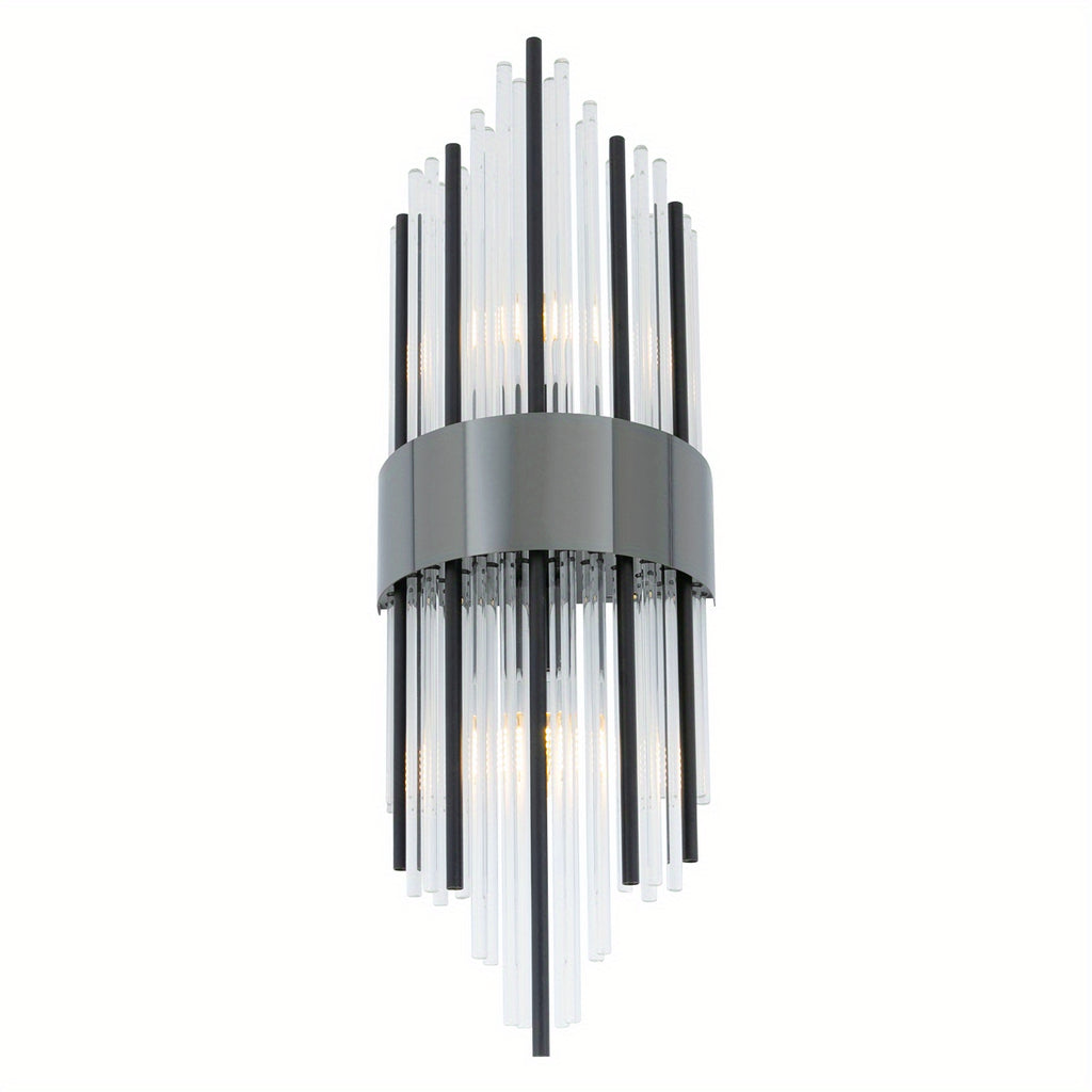 2-Light Black Wall Sconce, Modern Shell Shade Lamp