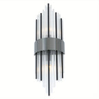 2-Light Black Wall Sconce, Modern Shell Shade Lamp