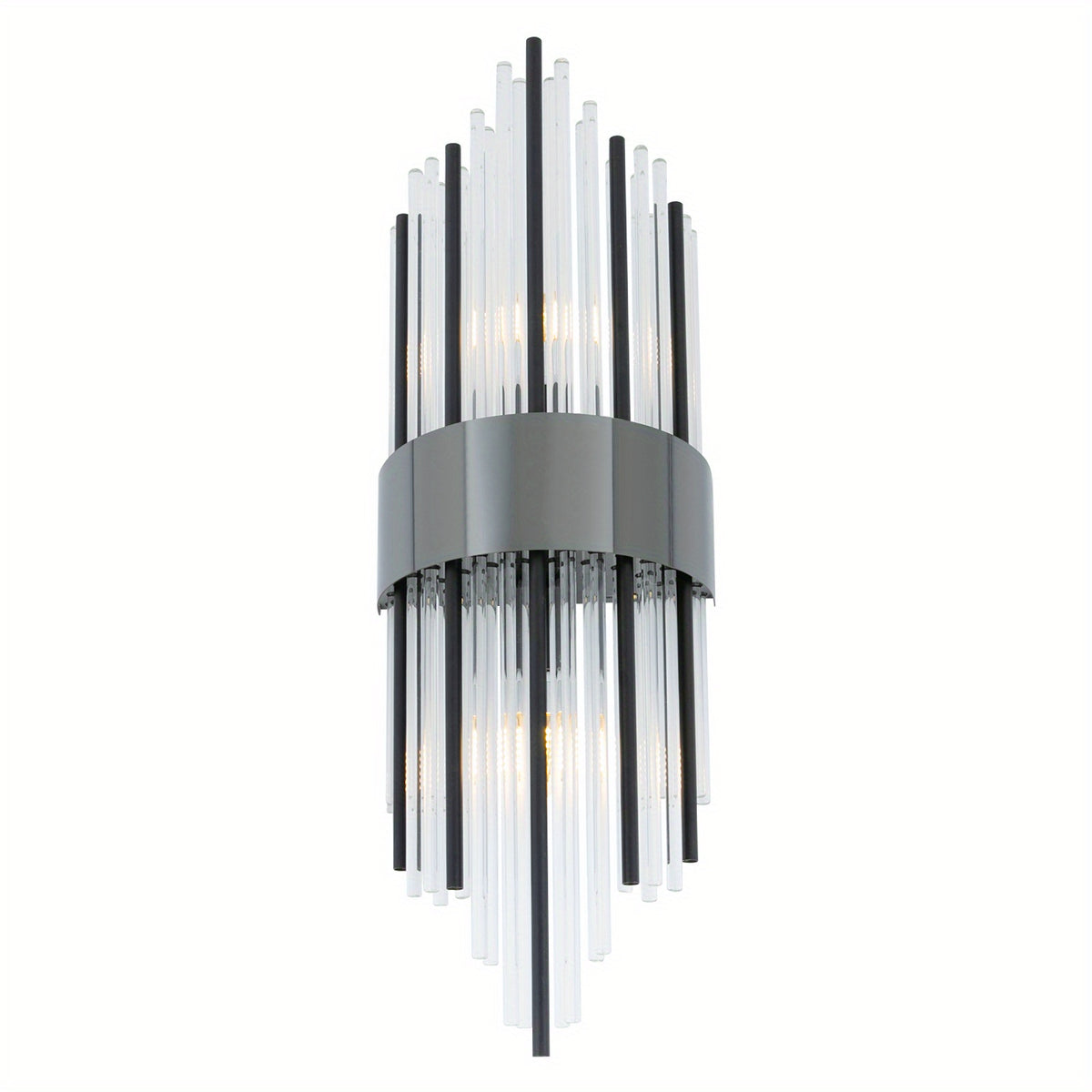 2-Light Black Wall Sconce, Modern Shell Shade Lamp