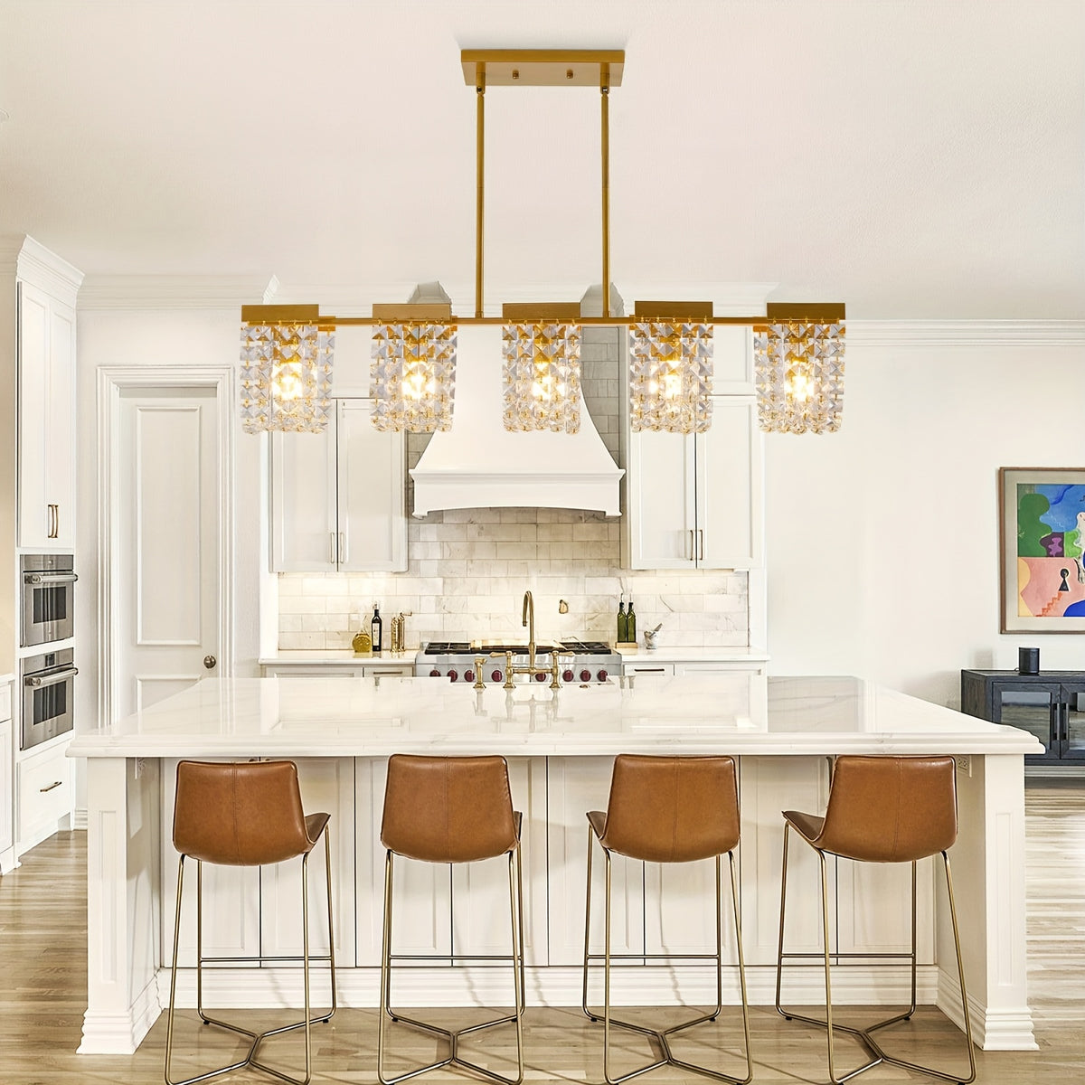 36in 5-Light Chandelier, Farmhouse Dining & Island Light