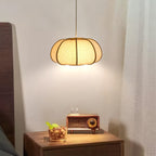 Pumpkin Fabric Pendant Light, Woven Drum Chandelier