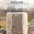 Propane Fire Column 40000 BTU, Outdoor Gas Fire Pit with Cover