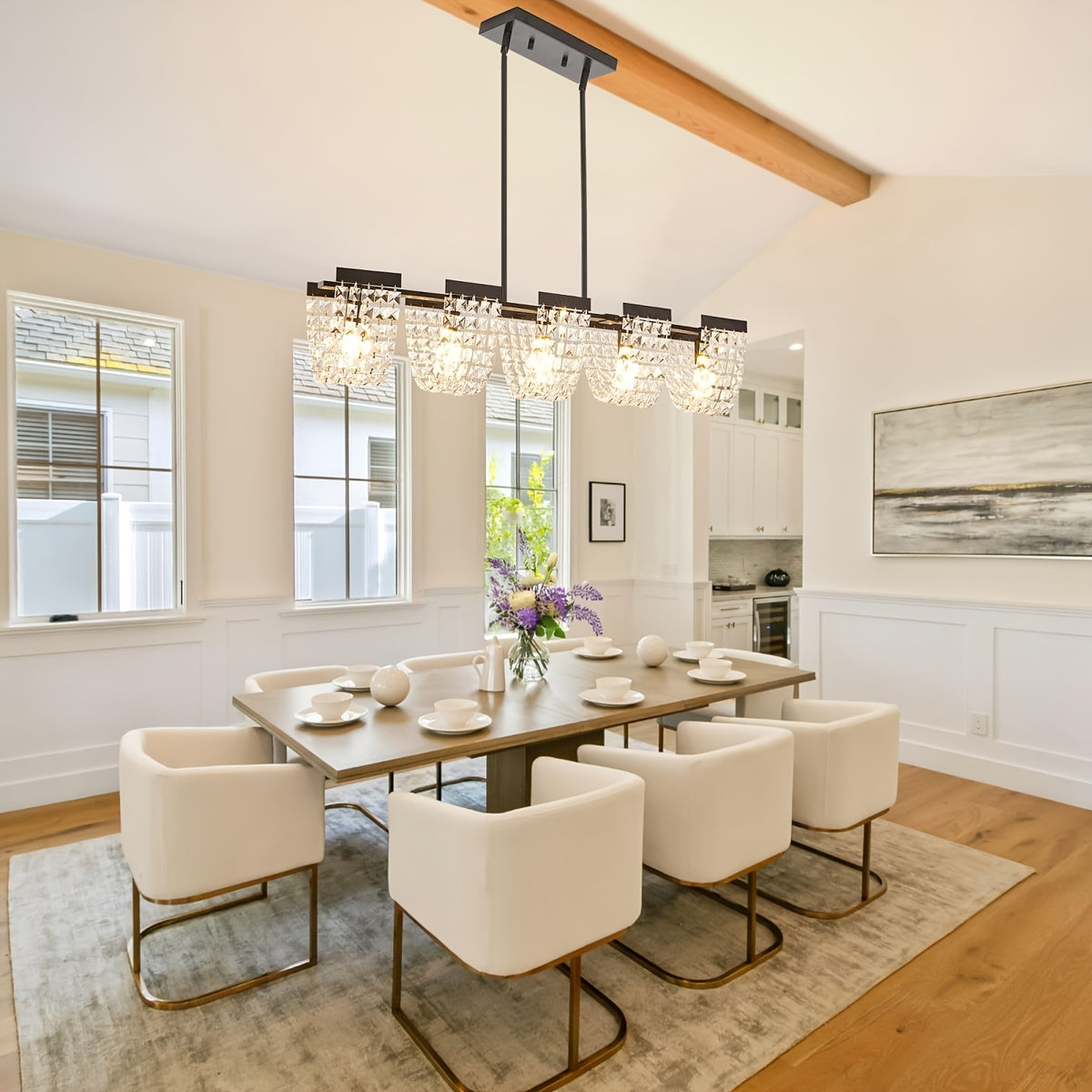 36in 5-Light Chandelier, Farmhouse Dining & Island Light