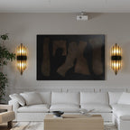 2-Light Black Wall Sconce, Modern Shell Shade Lamp