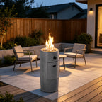 Propane Fire Column 40000 BTU, Outdoor Gas Fire Pit with Cover