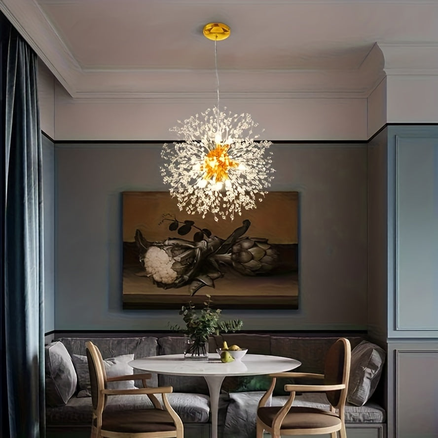 Firework Chandelier, Crystal Dimmable Semi-Recessed