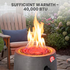 Propane Fire Column 40000 BTU, Outdoor Gas Fire Pit with Cover