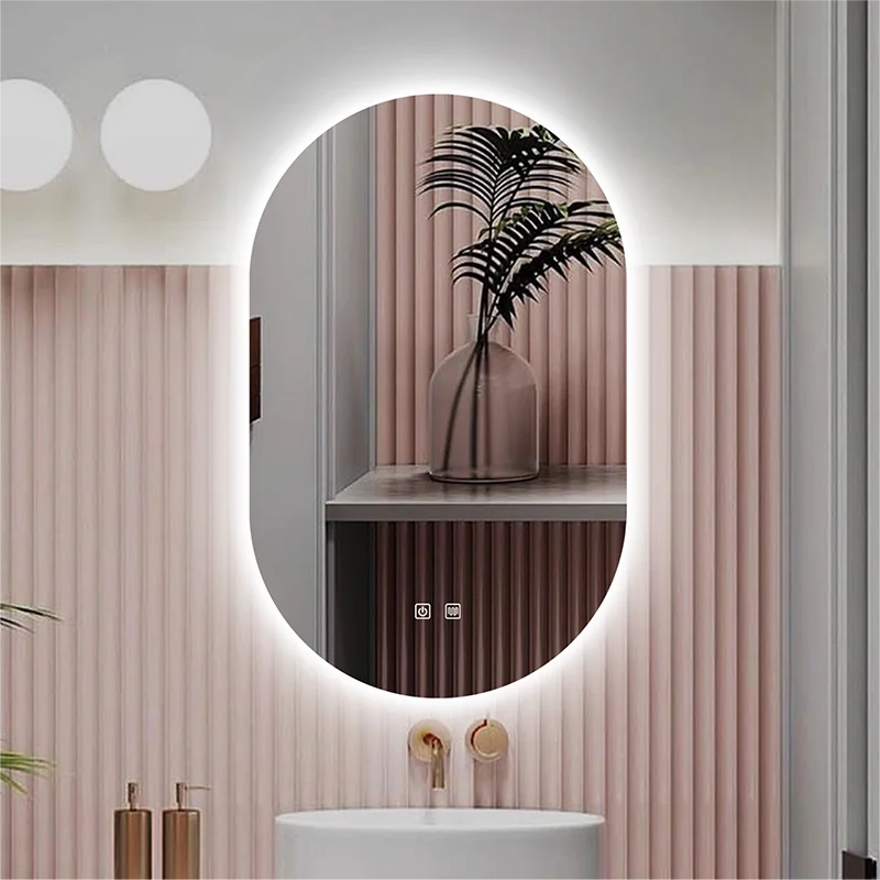 Oval LED Bathroom Mirror, Anti-Fog Smart Vanity Mirror