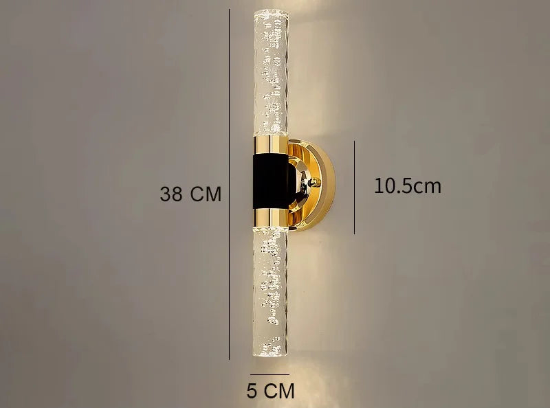 Gold Pipe Acrylic Wall Sconce