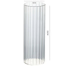 Ribbed Cylinder Glass Candle Holder