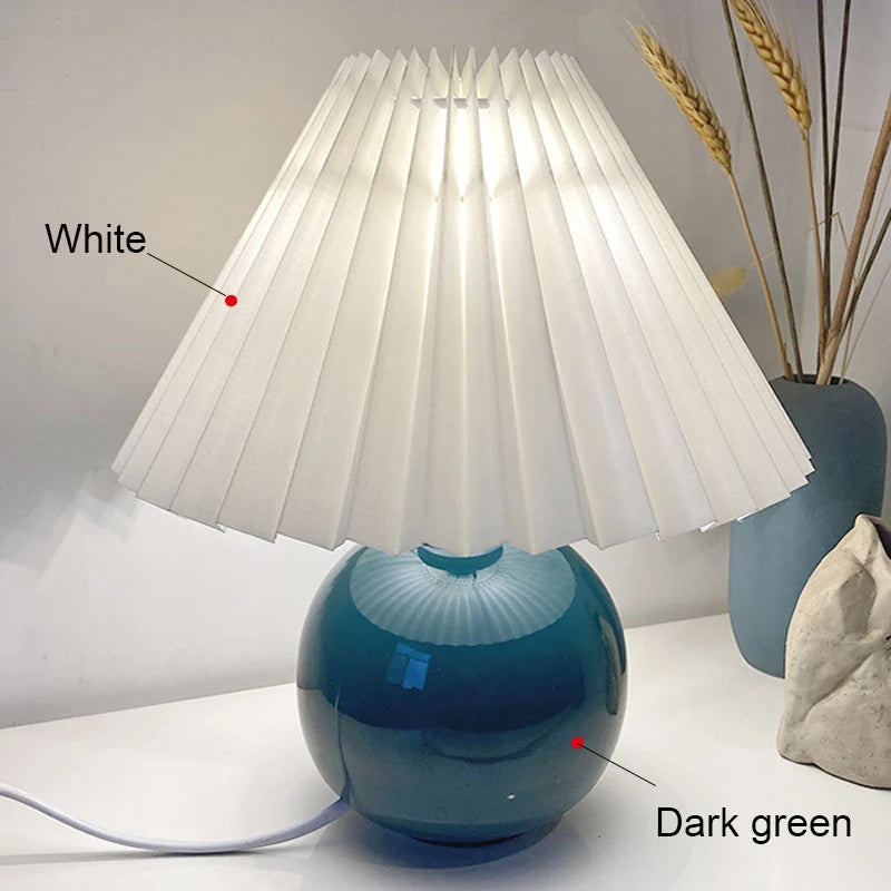 Pleated Shade Ceramic Table Lamp
