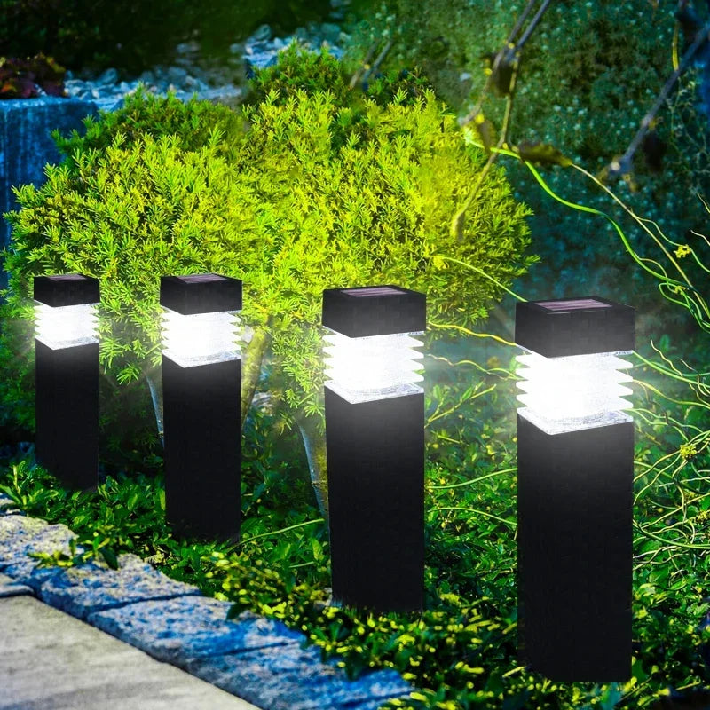 Square Solar Ground Lights, Waterproof Garden Path Lantern