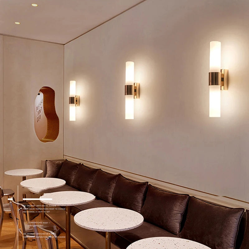 Gold Pipe Acrylic Wall Sconce