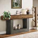 63in Console Table, 2-Tier Farmhouse Entryway & Sofa Table