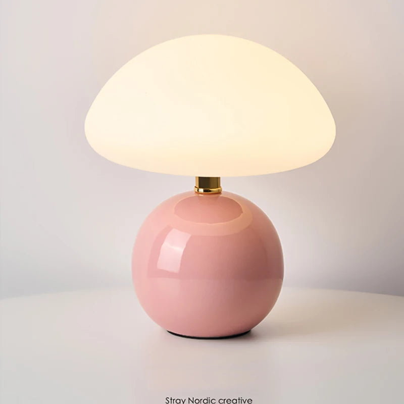 Ceramic Base Mushroom Lamp