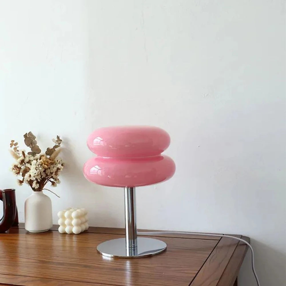 Bauhaus Glass Mushroom Lamp, Pink