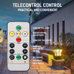 Round Solar Post Lamp, 3-Colour Remote Gate & Pillar Light