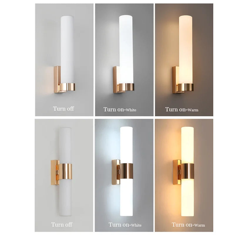 Gold Pipe Acrylic Wall Sconce