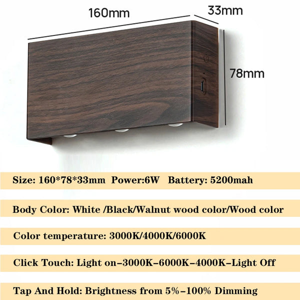 Rechargeable Touch Wall Lamp
