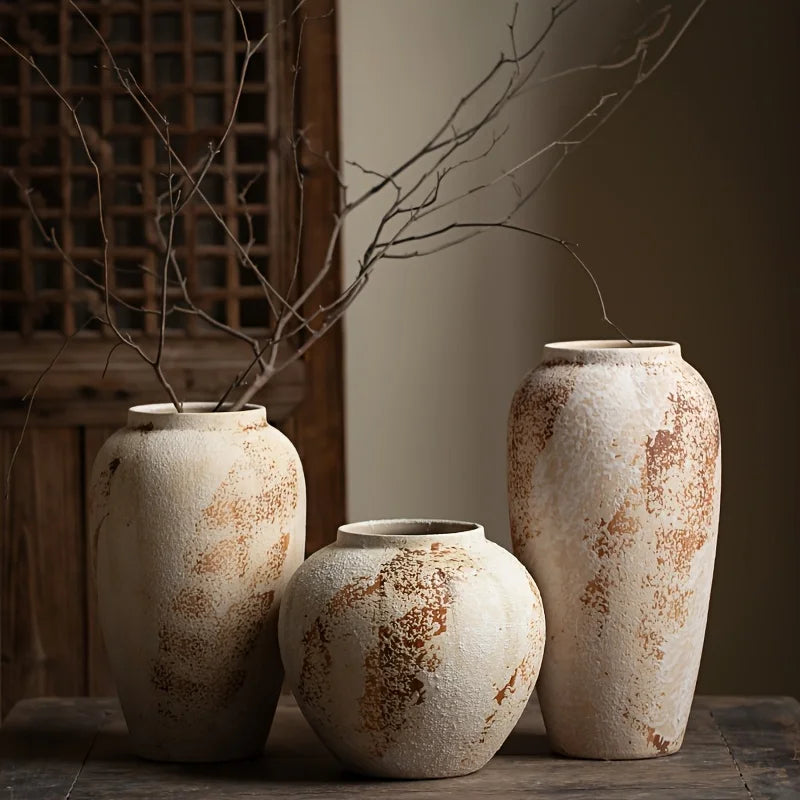 Retro Spotted Ceramic Plant Pot, Speckled Flowerpot