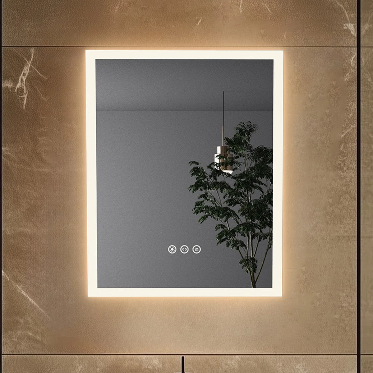 Smart LED Bathroom Mirror 16x20in, Anti-Fog Touch Vanity