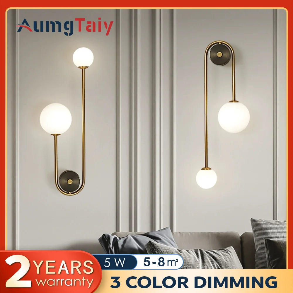 Frosted Flute Wall Sconce, 12W Gold Vanity Light