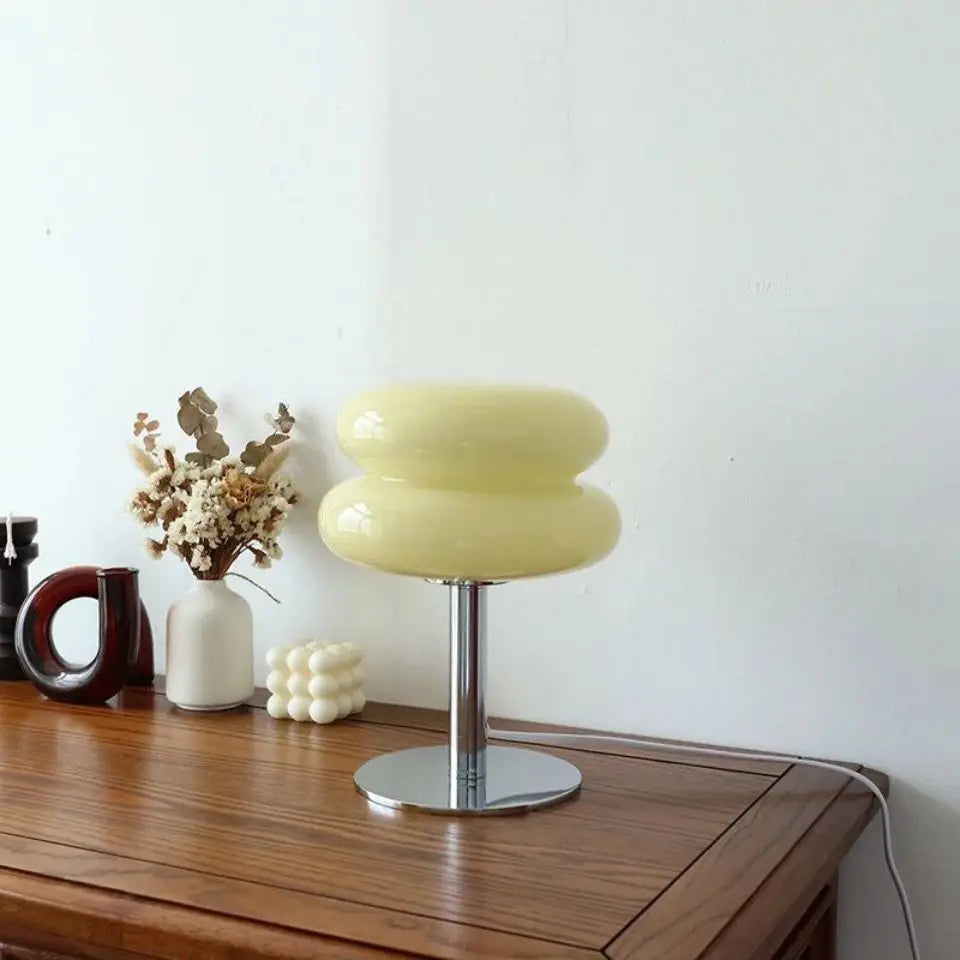 Bauhaus Glass Mushroom Lamp, Beige