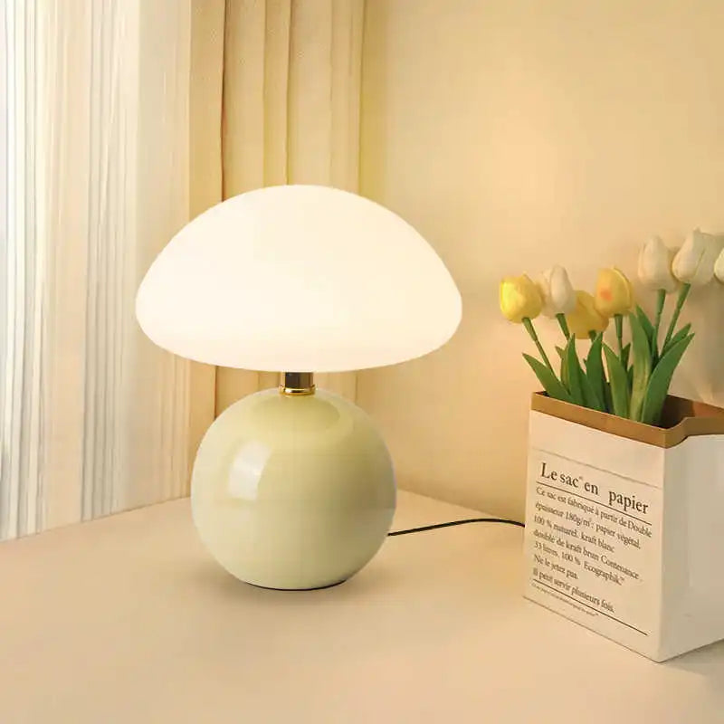 Ceramic Base Mushroom Lamp
