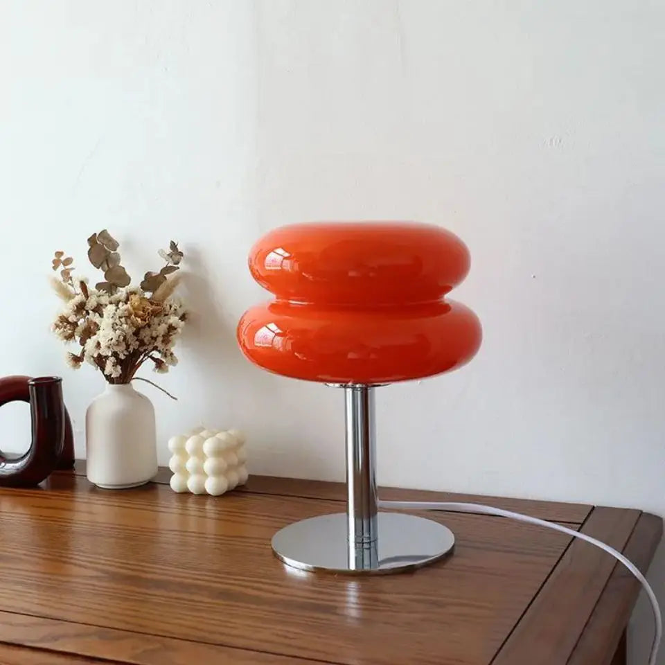 Bauhaus Glass Mushroom Lamp, Orange