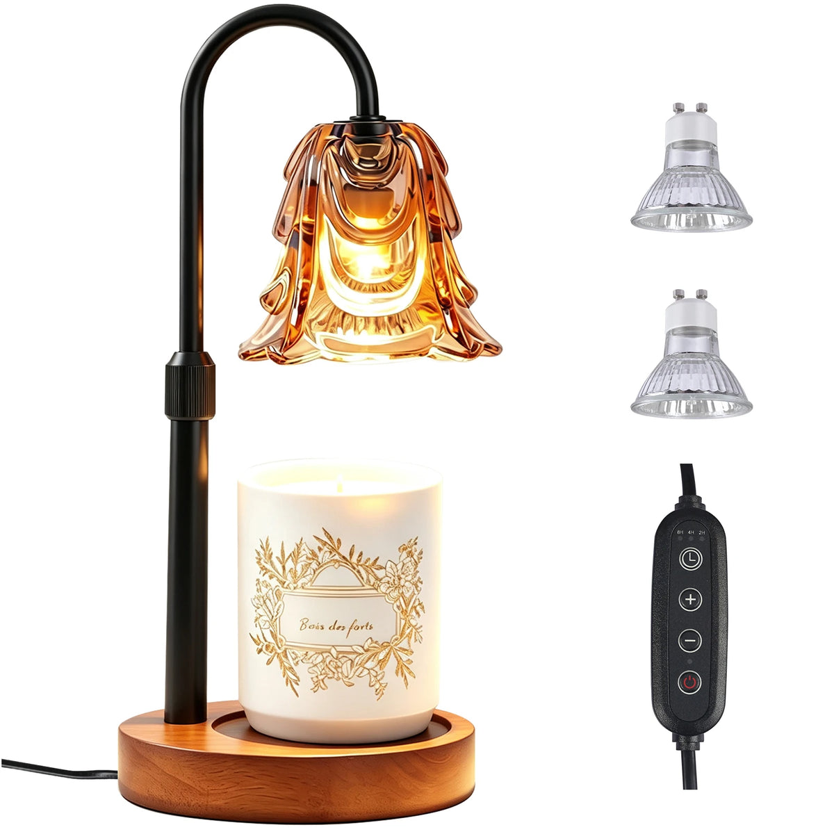 Flower Glass Candle Warmer Lamp