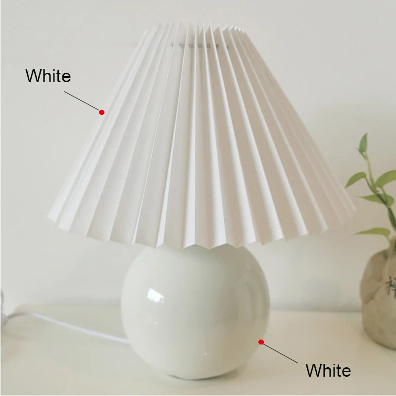 Pleated Shade Ceramic Table Lamp