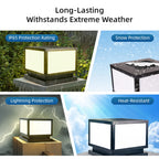 Solar Post Cap Lights, Remote Dimming Fence Column Lamp