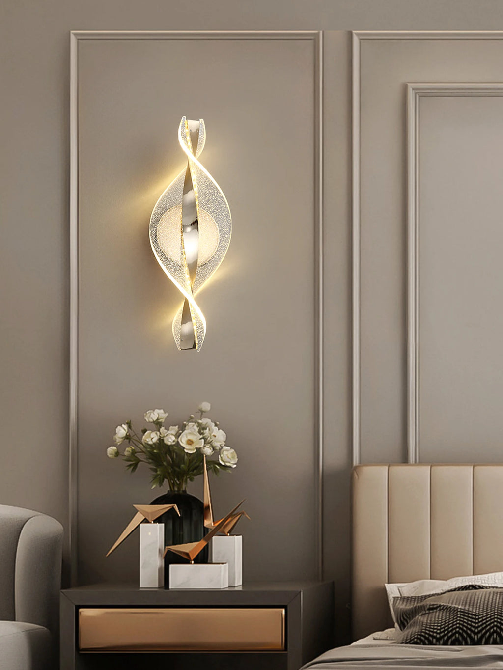 Crystal Leaf LED Wall Sconce
