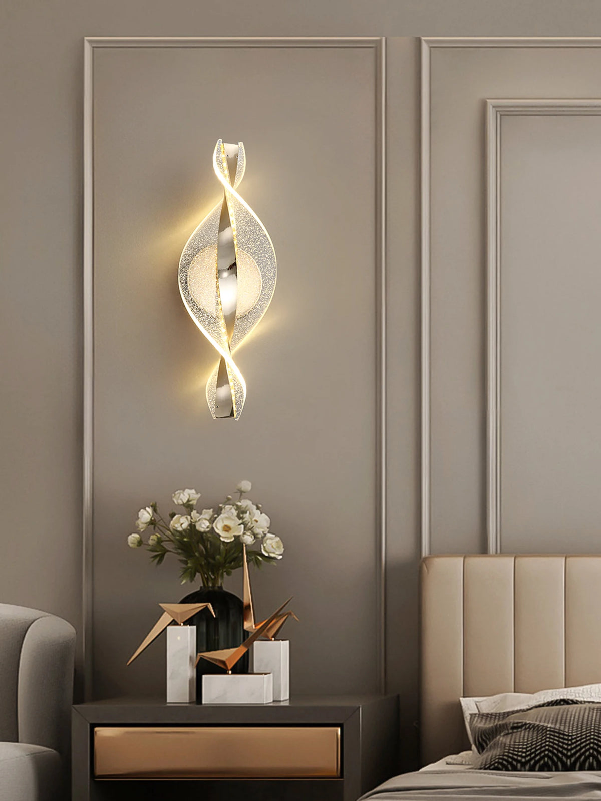 Crystal Leaf LED Wall Sconce