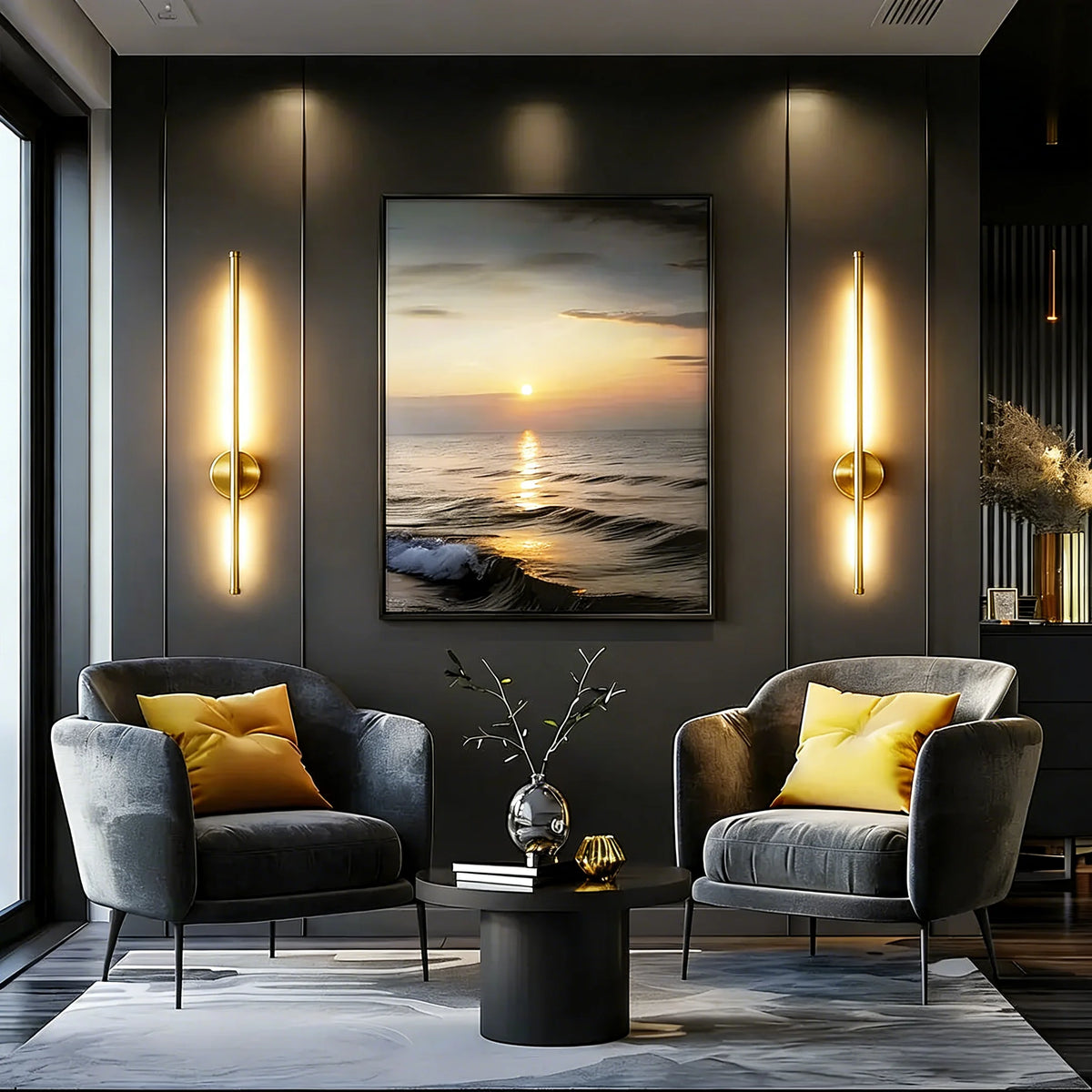 Battery Wall Sconce with Remote, Gold