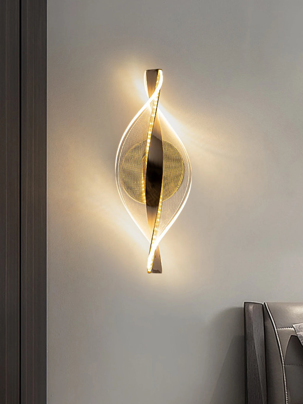 Crystal Leaf LED Wall Sconce