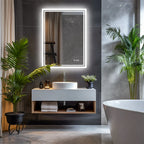 Backlit LED Bathroom Mirror, Anti-Fog Dimmable in 3 Sizes