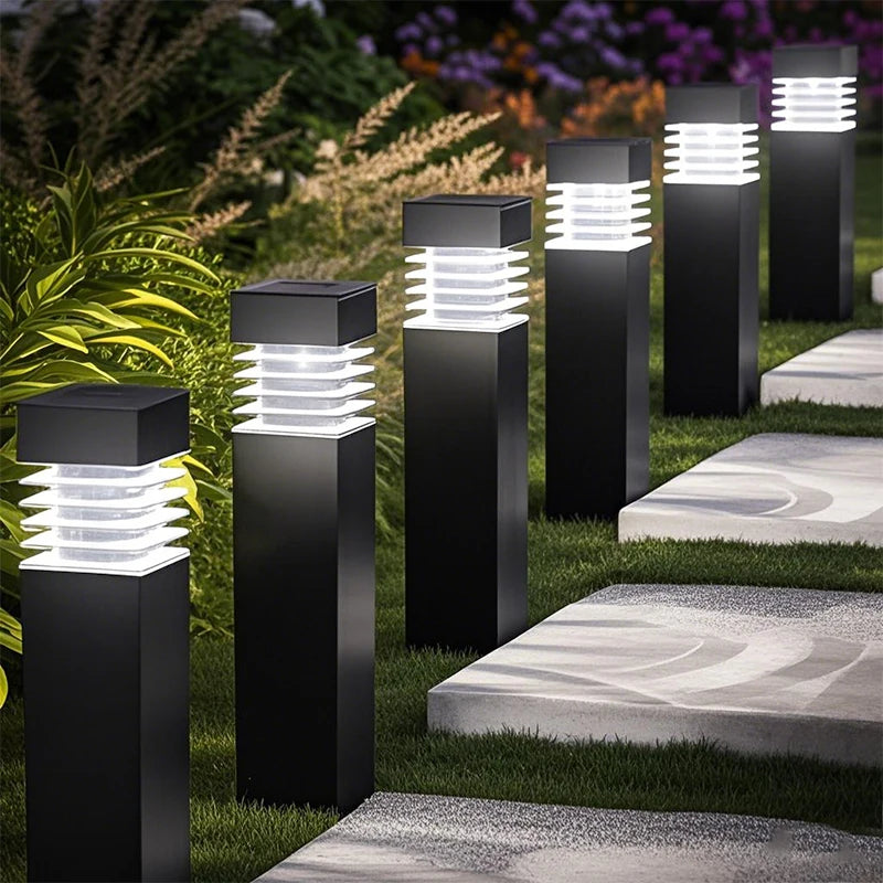 Square Solar Ground Lights, Waterproof Garden Path Lantern
