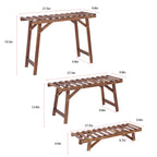 Corner Plant Display Rack, 3 Stepped Wood Stands for Pots