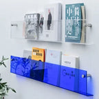 Acrylic Wall Book Rack Set of 2, Kids & Magazine Shelf