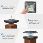 Solar Post Cap Lights 4x4in, Fence & Deck Post Lights