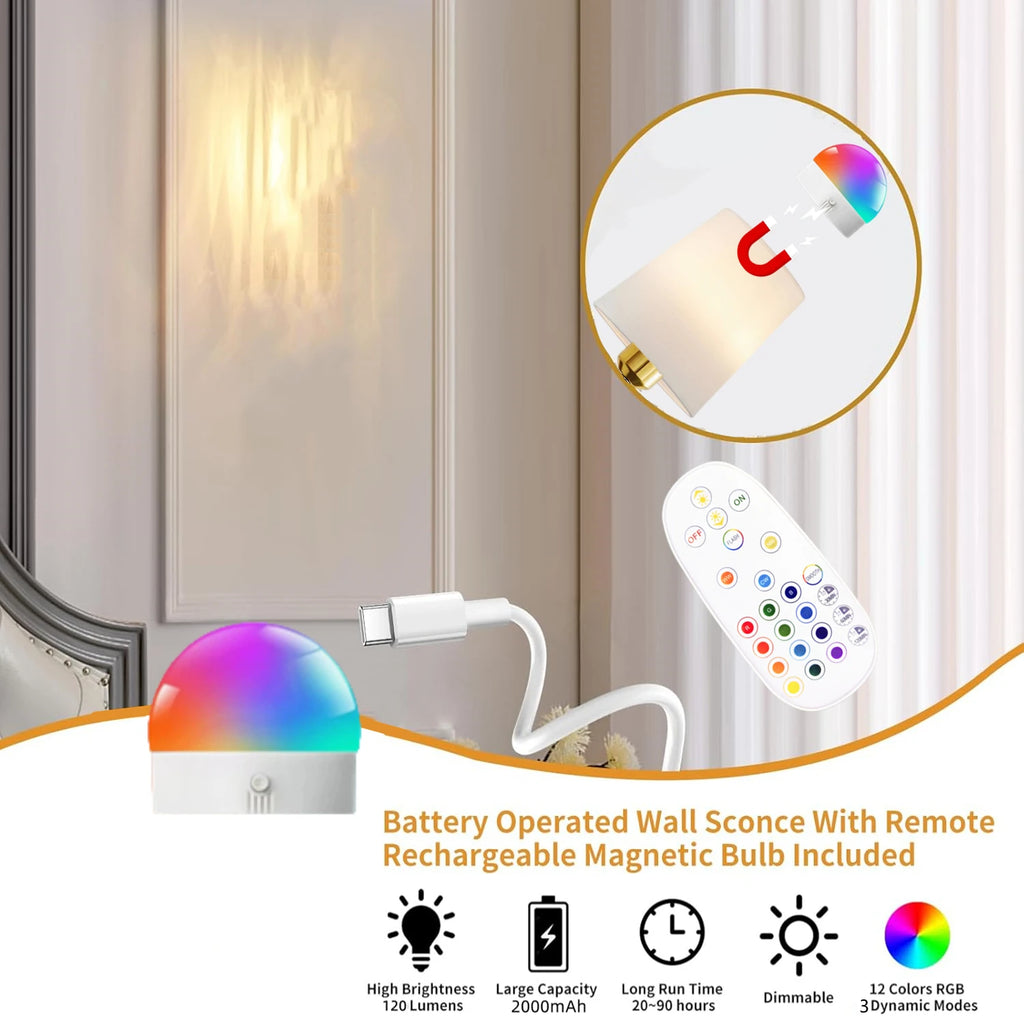 Battery Wall Light with Remote