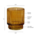 Ribbed Amber Glass Tealight Holders